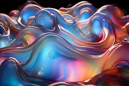 透明状的彩色流体艺术品图片