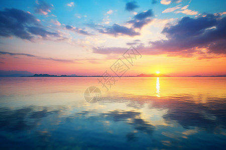 海边美丽的日落背景图片