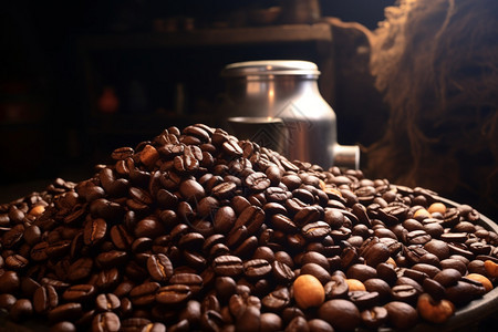 黑暗的咖啡种子图片