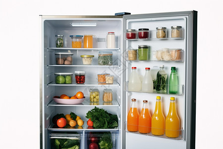 装满的现代冰箱图片