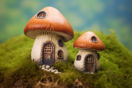 人造的蘑菇小屋图片