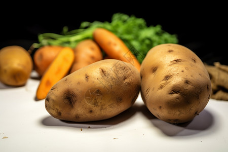 新鲜的土豆背景图片