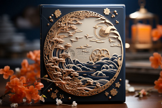 新中式雕花月饼盒图片