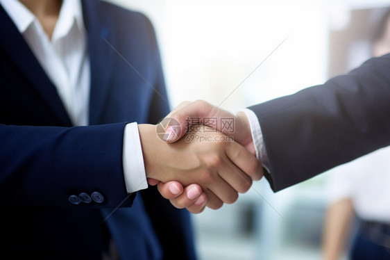 企业合作伙伴的握手图片