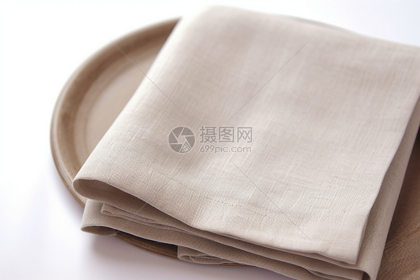 素色棉麻餐巾图片