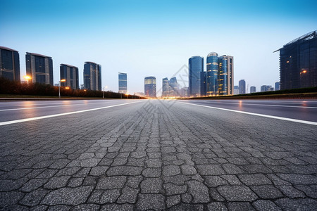 城市市中心的道路地面图片