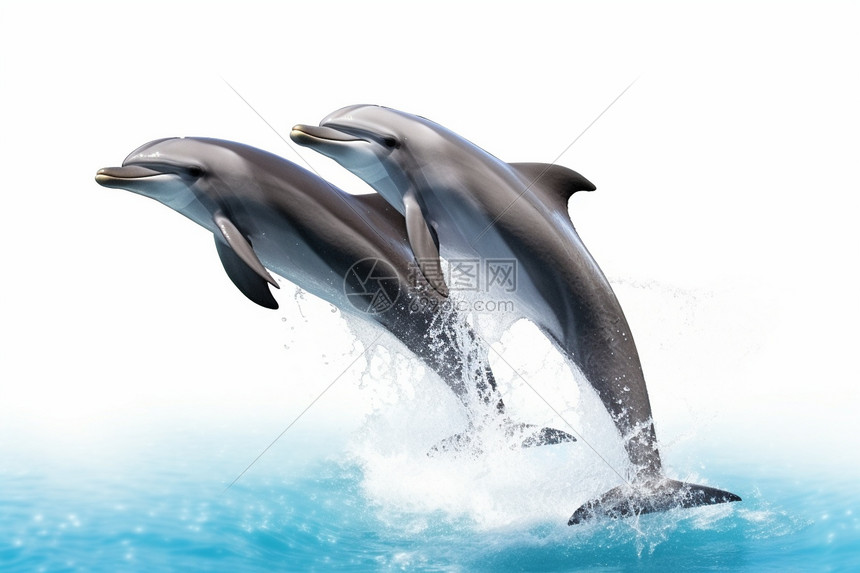 大海上野生的海豚图片