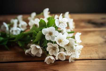 春季美丽的白色小花背景图片