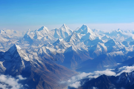 珠穆朗玛峰的鸟瞰图图片