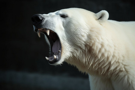 张大嘴的的北极熊图片