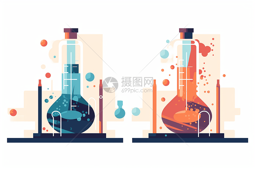 医学研究的实验器材平面插图图片