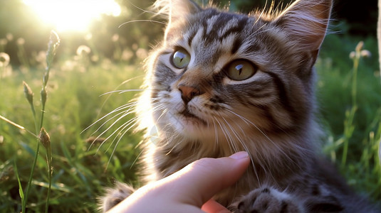 草丛里的小猫图片