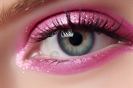 粉色梦幻美丽的芭比眼妆背景