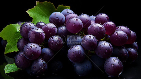 新鲜的紫葡萄串图片