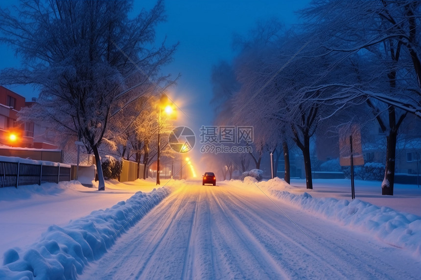 冬季的街道图片