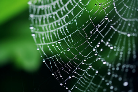 滴水的蜘蛛网图片
