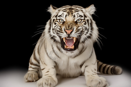 凶猛捕猎的老虎图片