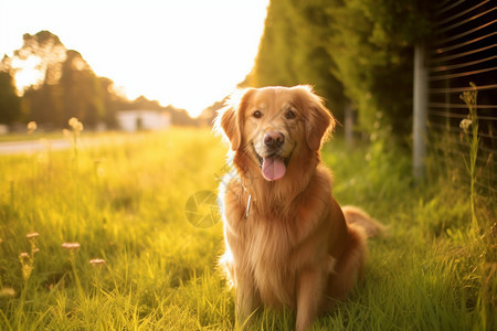 可爱的金毛犬图片