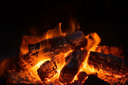 燃烧的木柴图片