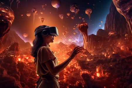 VR技术创意插图图片
