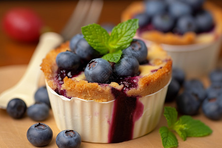 蓝莓松饼宏观糕点图片