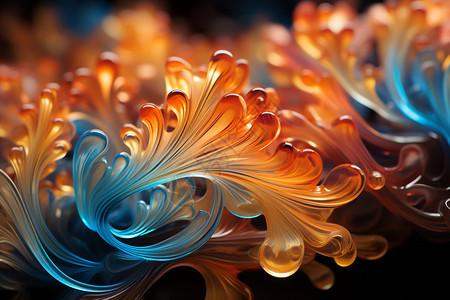 激光组成的美丽的流线图案图片