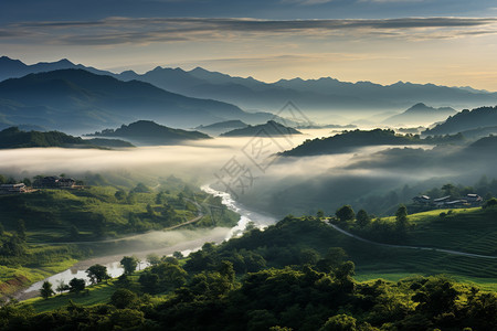 美丽的清晨风景图片