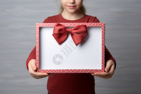 女孩拿着礼品盒图片