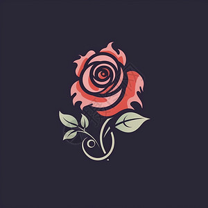 玫瑰设计的标志。背景图片
