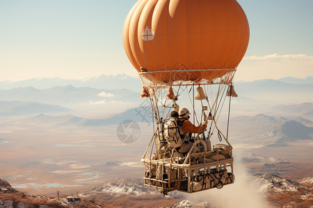 乘着热气球的冒险家图片