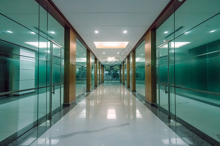 办公楼安静的走廊图片
