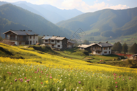 乡村花田景观图片