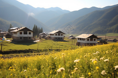 山峦乡村景观图片