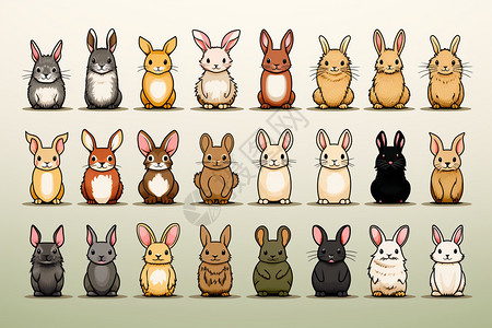 线性兔子图标图片