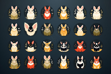 一系列兔子图标图片
