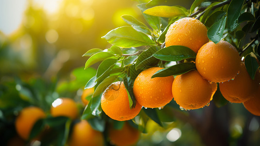 果园里的橙子背景图片