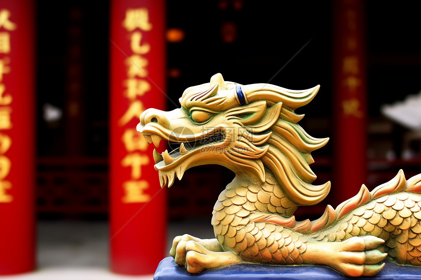 龙形雕刻高清图片下载-正版图片600420697-摄图网