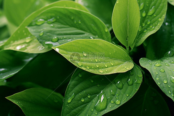 叶子上的雨滴图片