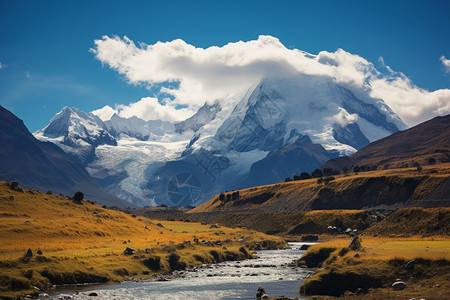 户外美丽的山脉和景色图片