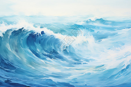 海洋的波浪插画图片下载-正版图片600421358-摄图网