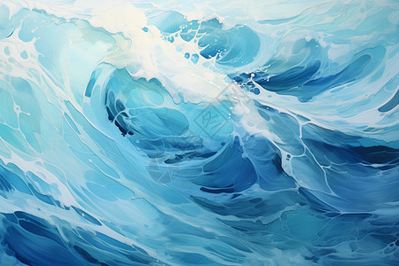 海洋的波浪插画图片下载-正版图片600421358-摄图网