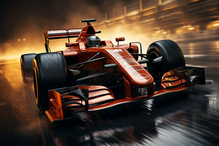 橙色的运动赛车背景图片