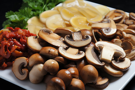 清水煮制的蘑菇图片