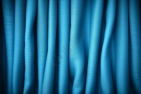 蓝色的光滑窗帘面料图片