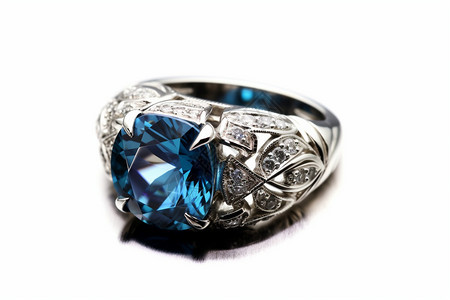 华丽的蓝宝石戒指图片