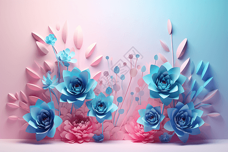 创意艺术美感的立体花朵背景图片