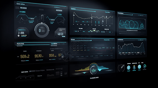 交互式仪表板的虚拟屏幕界面图片