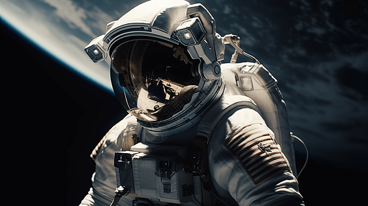 探索太空的宇航员背景图片