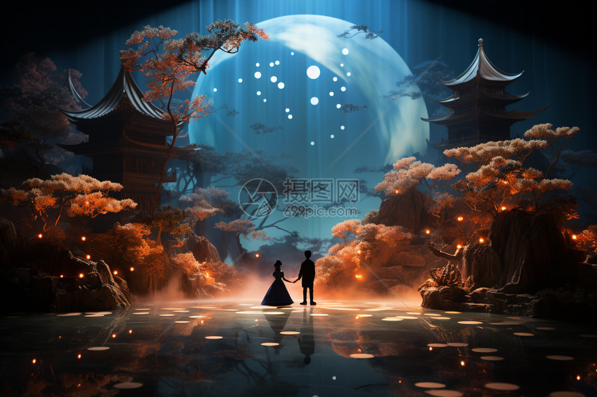 七夕节浪漫场景图片素材-正版创意图片600422312-摄图网