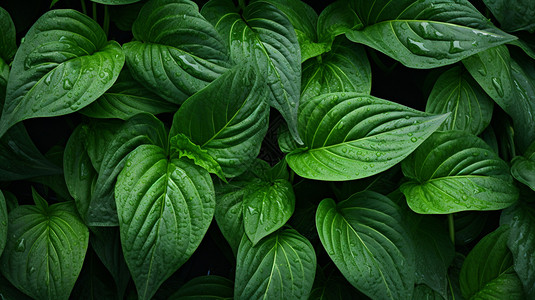 谷雨绿色的植物叶子背景